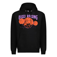 Black busy raising ballers Premium Hoodie - MaliasSmallBusiness