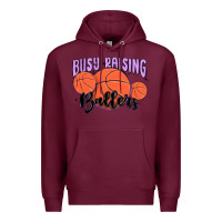 Burgundy busy raising ballers Premium Hoodie - MaliasSmallBusiness