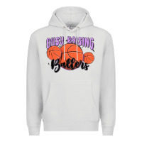 Dove Grey busy raising ballers Premium Hoodie - MaliasSmallBusiness