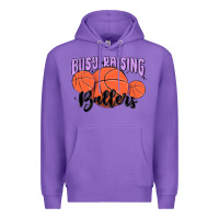 Purple busy raising ballers Premium Hoodie - MaliasSmallBusiness