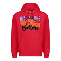 Red busy raising ballers Premium Hoodie - MaliasSmallBusiness
