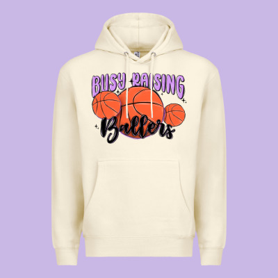 Busy Raising Ballers Premium Hoodie Designed By Maliassmallbusiness