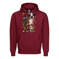 Burgundy hohoho cows Zipper Hoodie - RanaPortraitStore