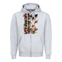 Heather Grey hohoho cows Zipper Hoodie - RanaPortraitStore