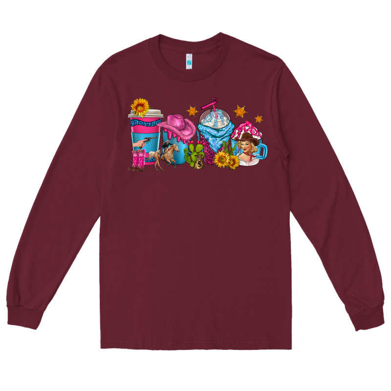 Cowgirl Coffee Cups Long Sleeve Tee by texasbilliewilder | Teevron