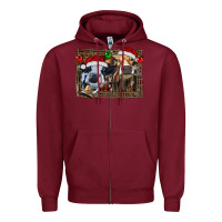 Burgundy christmas heifers with leopard and cowhide background Zipper Hoodie - RanaPortraitStore