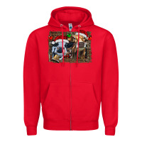 Red christmas heifers with leopard and cowhide background Zipper Hoodie - RanaPortraitStore