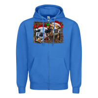 True Royal christmas heifers with leopard and cowhide background Zipper Hoodie - RanaPortraitStore