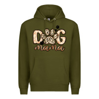 Army Green dog mama Premium Hoodie - MaliasSmallBusiness