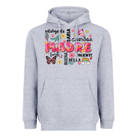 Heather Grey ella es mama Heavyweight Hoodie - JahusDesignShop