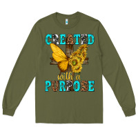 Army Green created with a purpose Long Sleeve Tee - texasbilliewilder