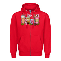 Red flowers coffee cups Zipper Hoodie - Zillion Design Studio