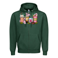 Sports Green flowers coffee cups Zipper Hoodie - Zillion Design Studio