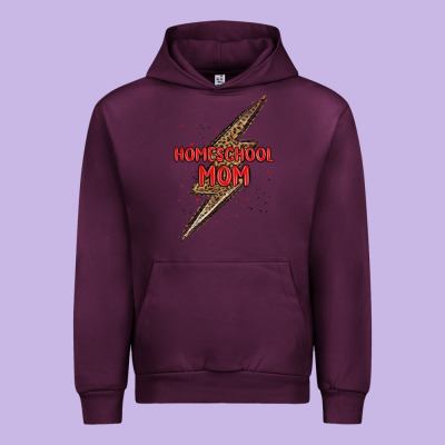 Homeschool Mom Lightning Bolt Urban Hoodie Designed By Maliassmallbusiness