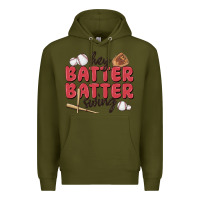 Army Green hey batter batter swing Premium Hoodie - MaliasSmallBusiness