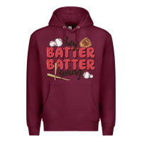 Burgundy hey batter batter swing Premium Hoodie - MaliasSmallBusiness