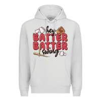 Dove Grey hey batter batter swing Premium Hoodie - MaliasSmallBusiness