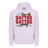 Lilac hey batter batter swing Premium Hoodie - MaliasSmallBusiness