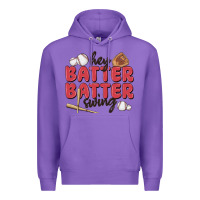 Purple hey batter batter swing Premium Hoodie - MaliasSmallBusiness