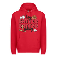 Red hey batter batter swing Premium Hoodie - MaliasSmallBusiness