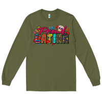 Army Green proud latina Long Sleeve Tee - Zillion Design Studio