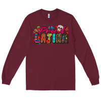 Burgundy proud latina Long Sleeve Tee - Zillion Design Studio