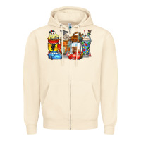 Sandshell cartoon characters coffee cups Zipper Hoodie - Zillion Design Studio