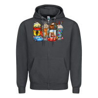 Smoke cartoon characters coffee cups Zipper Hoodie - Zillion Design Studio