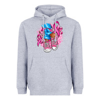 Heather Grey cancer ribbon pink converse and flowers Heavyweight Hoodie - AdoDesignShop
