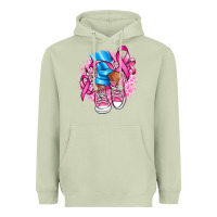 Matcha cancer ribbon pink converse and flowers Heavyweight Hoodie - AdoDesignShop
