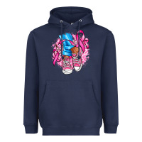 Navy cancer ribbon pink converse and flowers Heavyweight Hoodie - AdoDesignShop