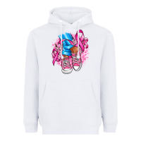 White cancer ribbon pink converse and flowers Heavyweight Hoodie - AdoDesignShop