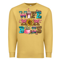 Antique Gold wife mom boss Premium Sweatshirt - AdoDesignShop