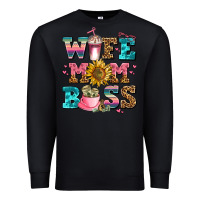 Black wife mom boss Premium Sweatshirt - AdoDesignShop