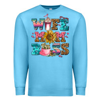 Ocean Blue wife mom boss Premium Sweatshirt - AdoDesignShop