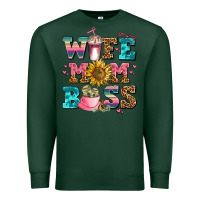 Sports Green wife mom boss Premium Sweatshirt - AdoDesignShop