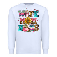 White wife mom boss Premium Sweatshirt - AdoDesignShop