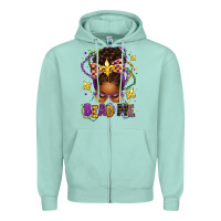 Seafoam bead me mardi gras afro messy bun Zipper Hoodie - texasbilliewilder