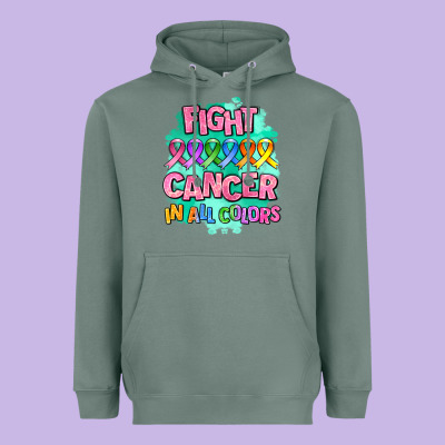 Fight Cancer In All Colors Heavyweight Hoodie Designed By Adodesignshop