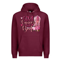 Burgundy give cancer the boot Premium Hoodie - MaliasSmallBusiness