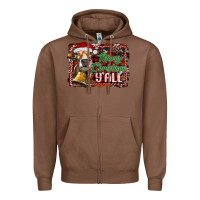Chestnut merry christmas y'all Zipper Hoodie - RanaPortraitStore