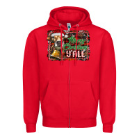 Red merry christmas y'all Zipper Hoodie - RanaPortraitStore
