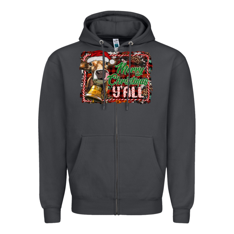 Merry Christmas Y'all Zipper Hoodie by RanaPortraitStore | Teevron
