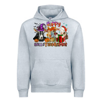 Heather Grey Happy Hallothanksmas goats Urban Hoodie - NancyCooperArtShop