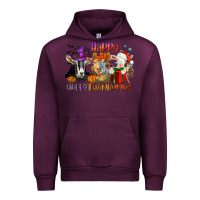Mauve Wine Happy Hallothanksmas goats Urban Hoodie - NancyCooperArtShop