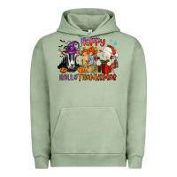 Pigment Oil Green Happy Hallothanksmas goats Urban Hoodie - NancyCooperArtShop