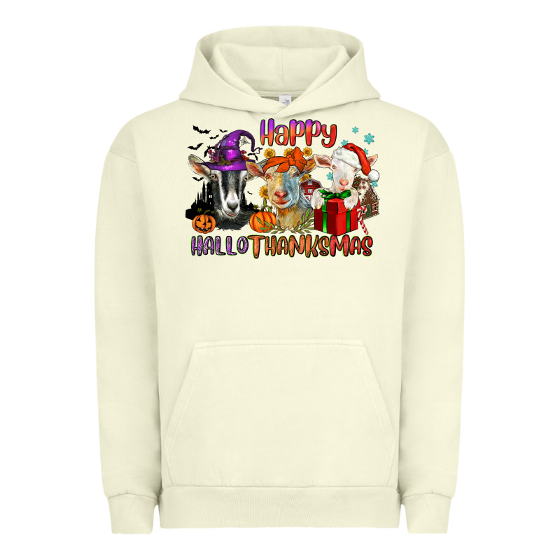 Happy Hallothanksmas Goats Urban Hoodie by NancyCooperArtShop | Teevron