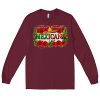 Burgundy mexicana Long Sleeve Tee - Zillion Design Studio