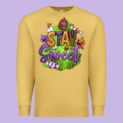 Stay Sweet Halloween Premium Sweatshirt Designed By Bundleandbundleshop
