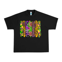 Black mardi gras sunflower fleur de lis leopard cowhide brushstrokes Urban Heavy Tee - Artiststas